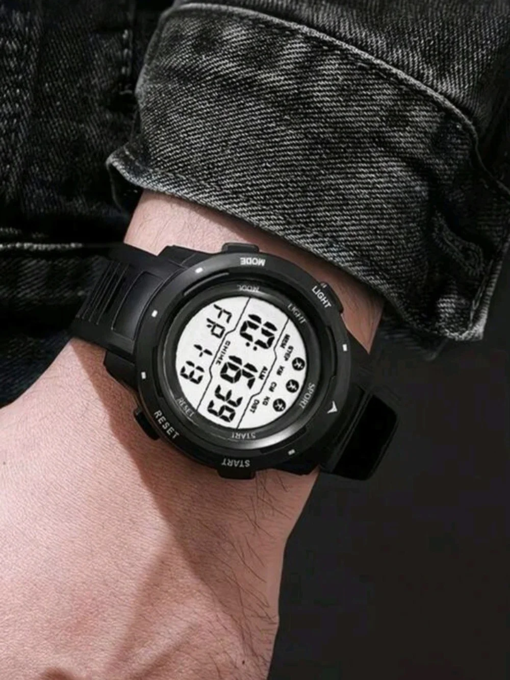 Mens Multifunction Digital Sports Watch Black, Waterproof 50M